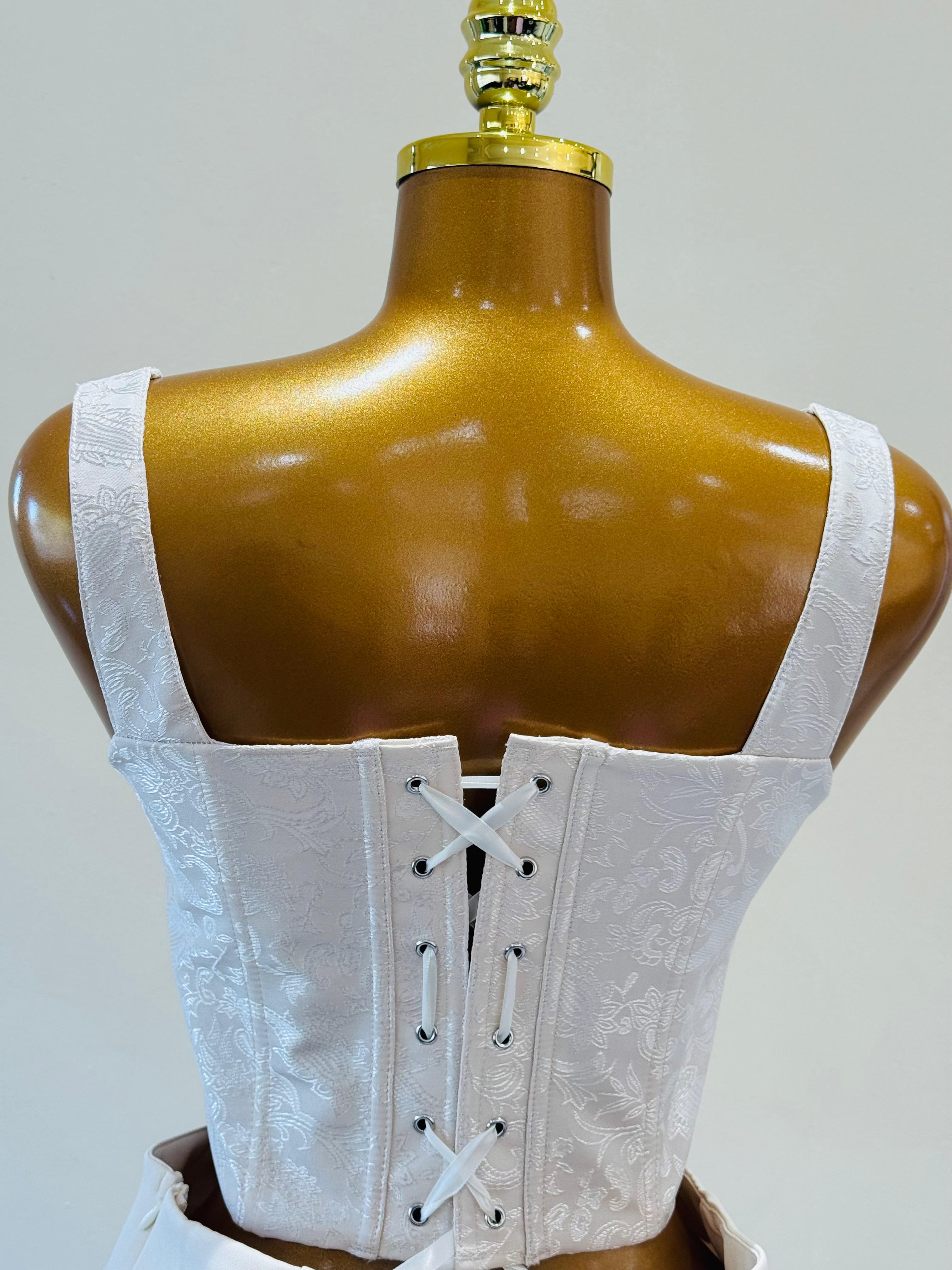 Ivory laced up corset top