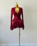 Lacey red number with flared sleeves