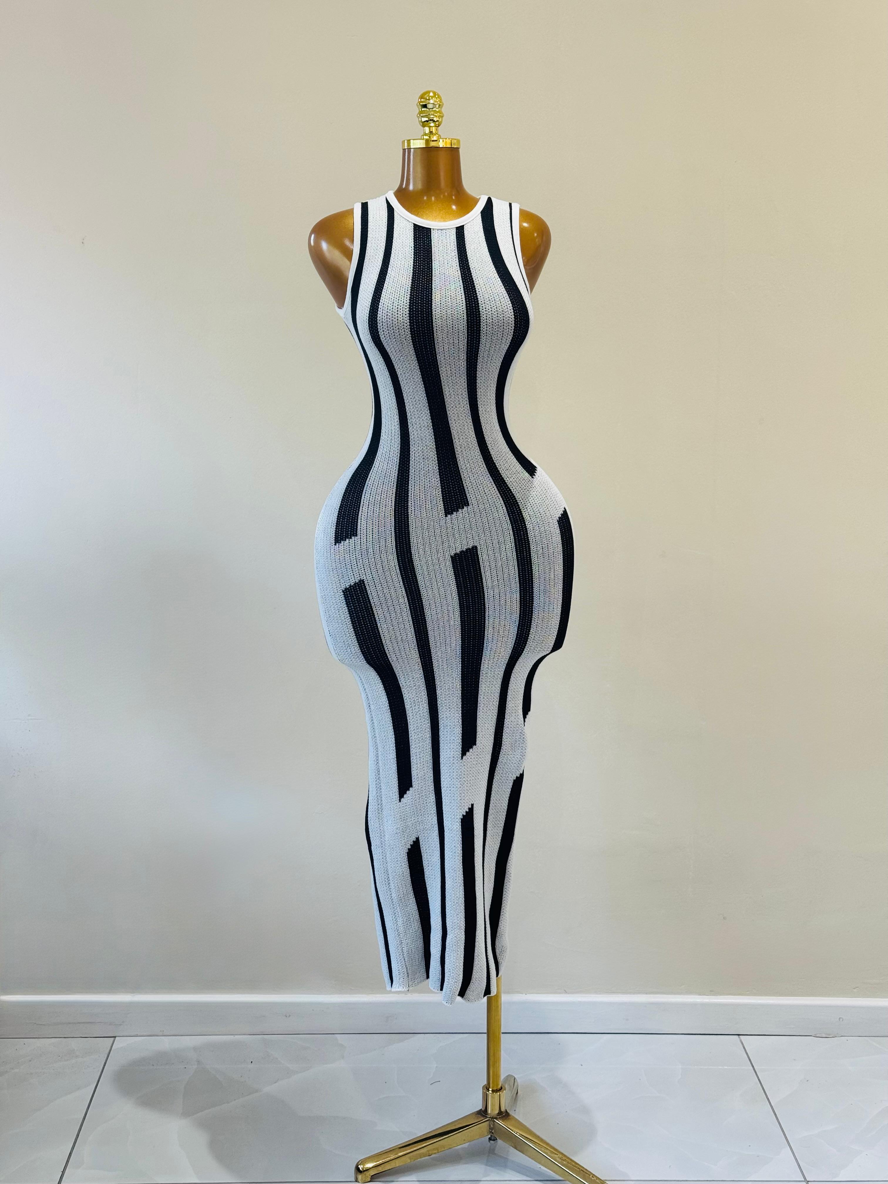 Minimalistic sleeveless knitted gown