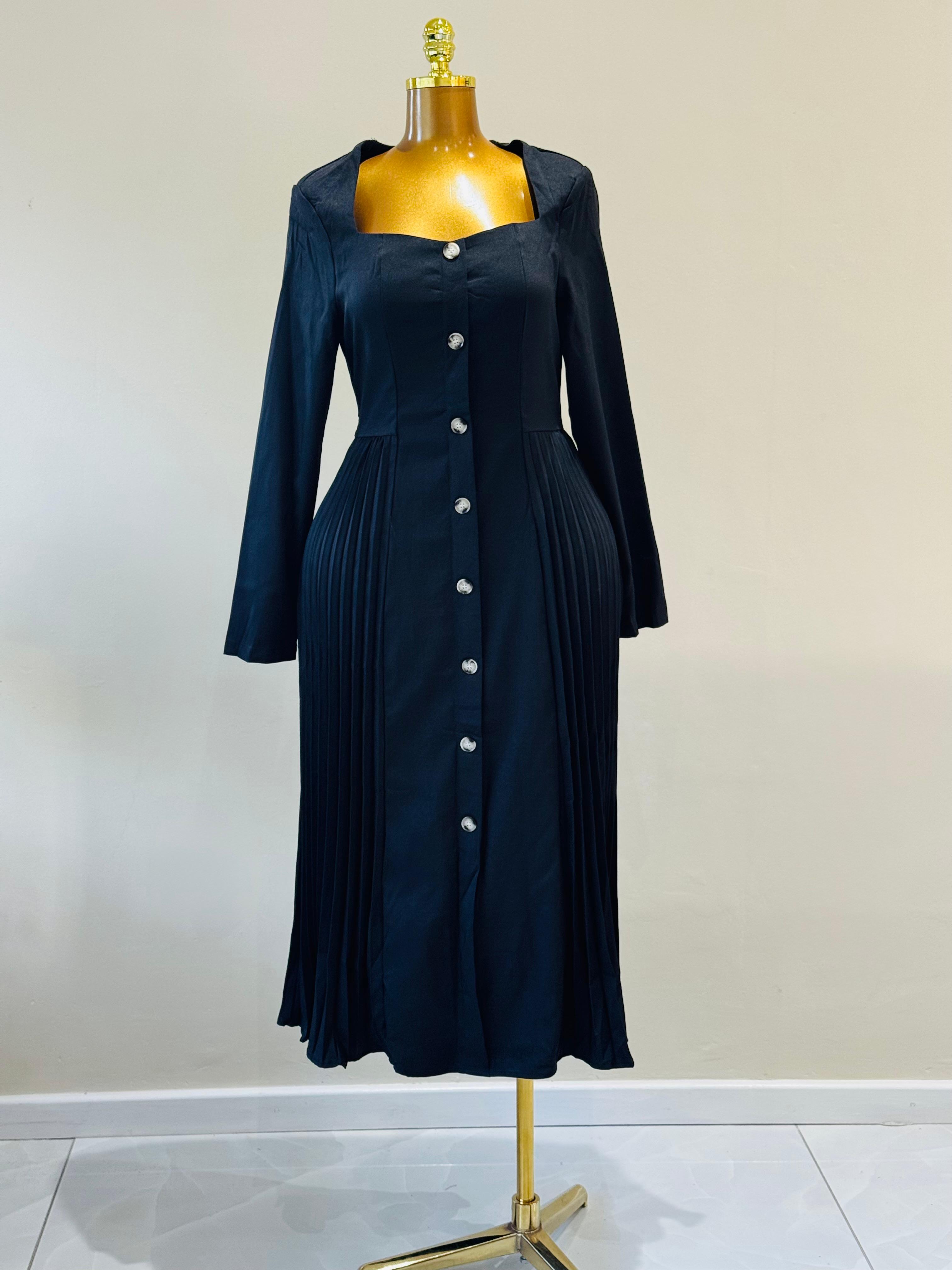 Modest midi button down midi dress