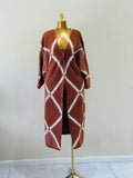 Celeste brown & white maxi cardigan